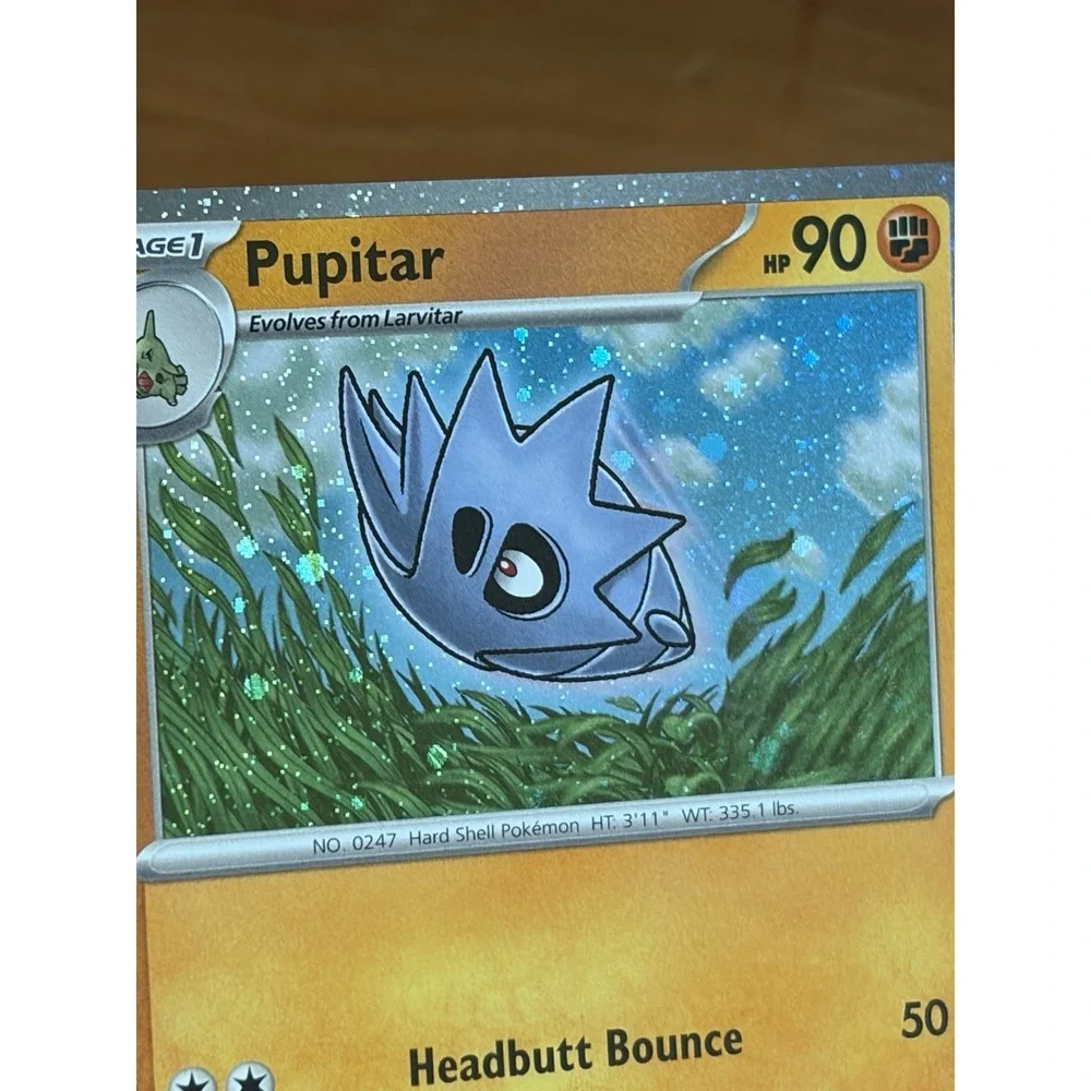 Pokémon Paldea Evolved Tyranitar 135/193 Cosmos Holo + R Holo Larvitar & Pupitar
